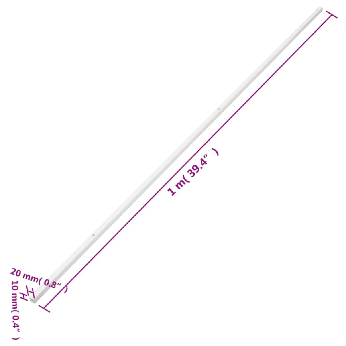 VidaXL Goulotte de Câble 20x10 mm PVC