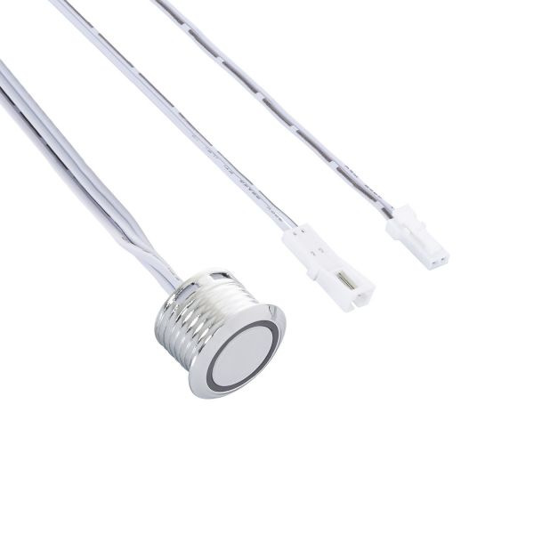 efectoLED Mini Interruptor Tátil Regulável Encastrável para Fita LED 12/24V DC Prateado - 74053_150463