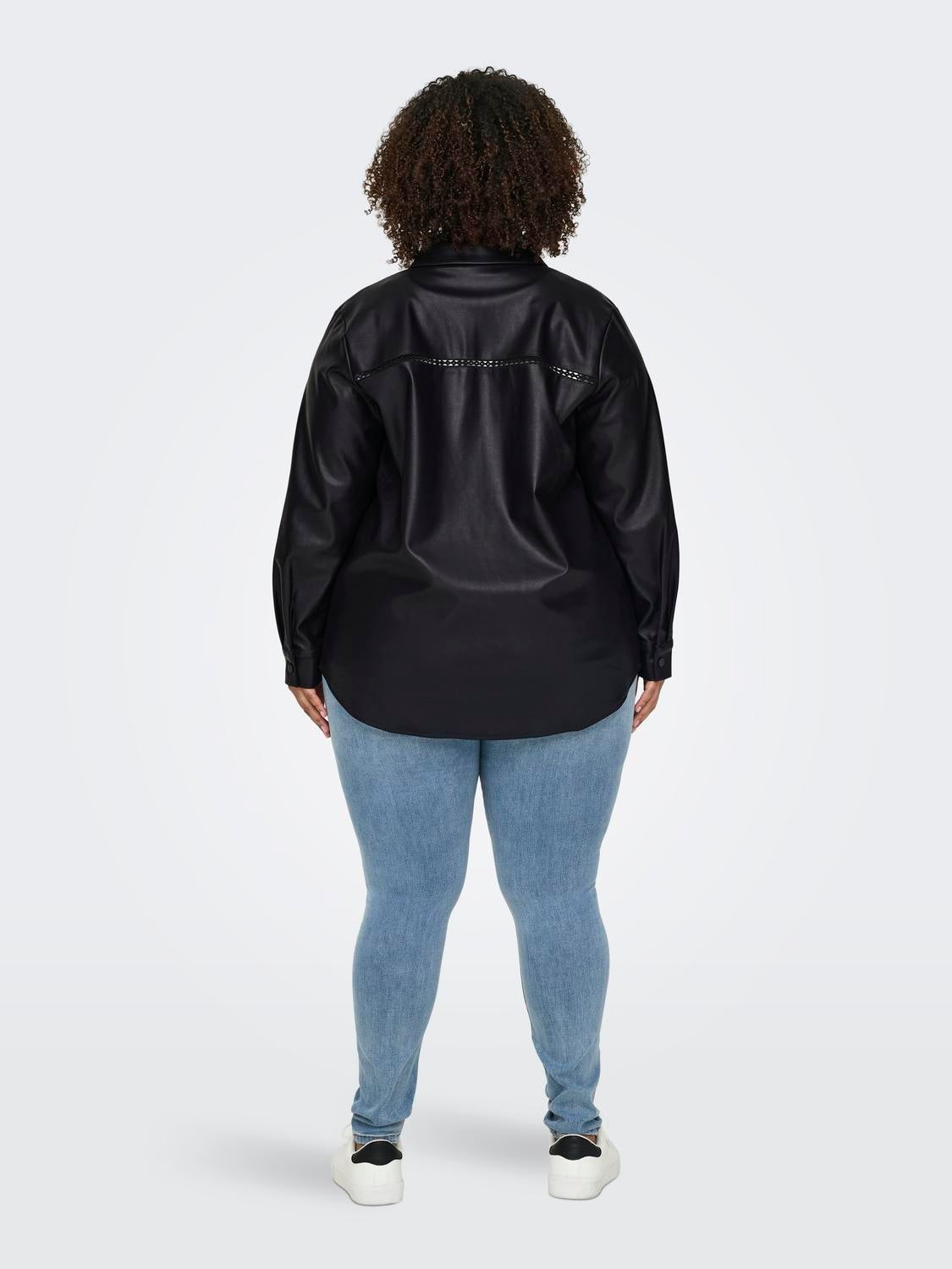 CARTANA Kunstlederhemd Black