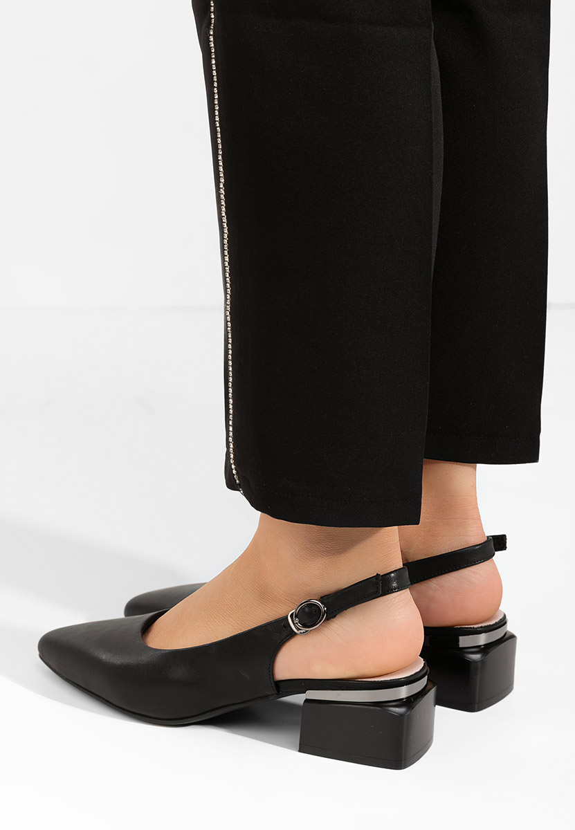 Chaussures slingback noirs Glayda