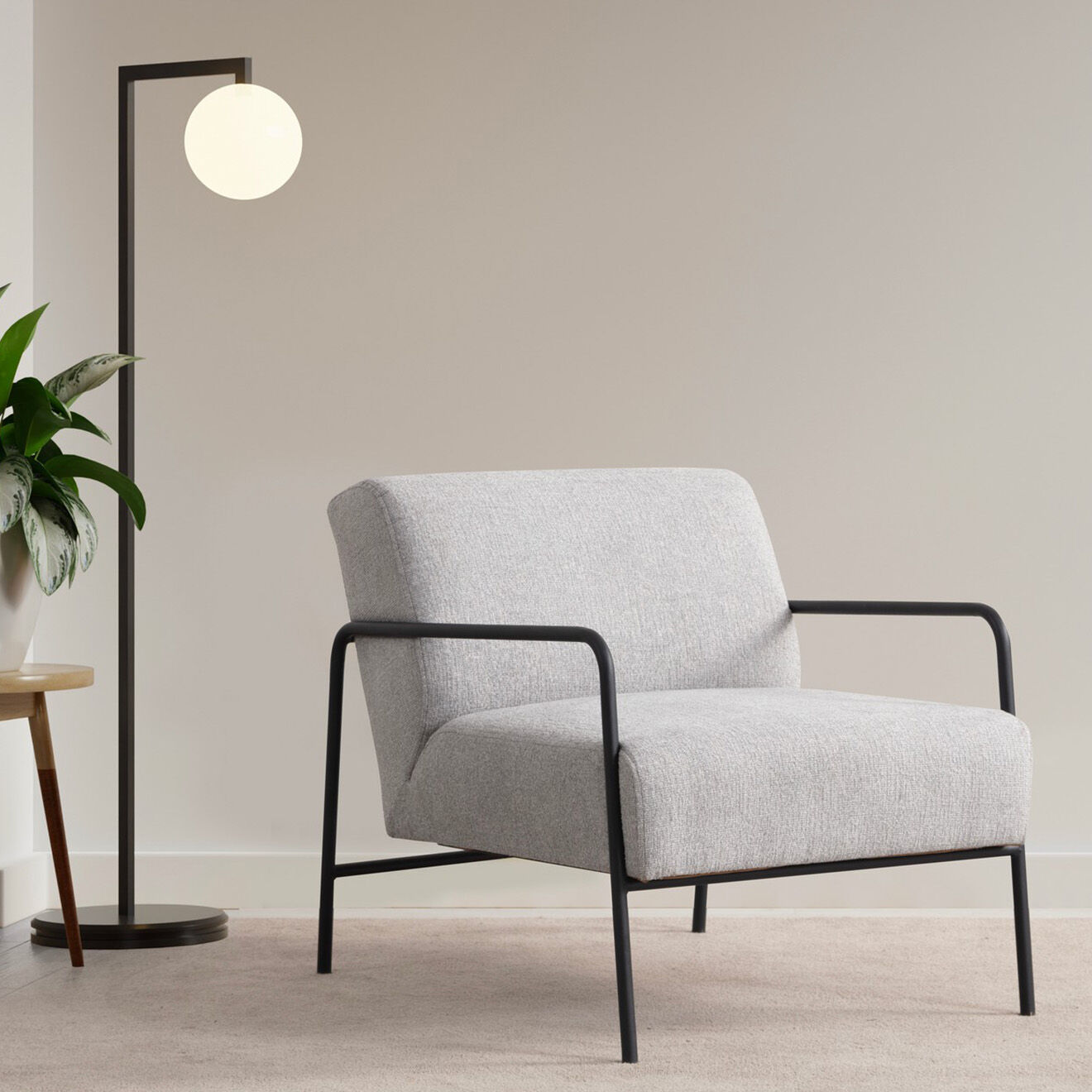 Atelier del Sofa Fauteuil Bergere gris - 70x90x75 cm
