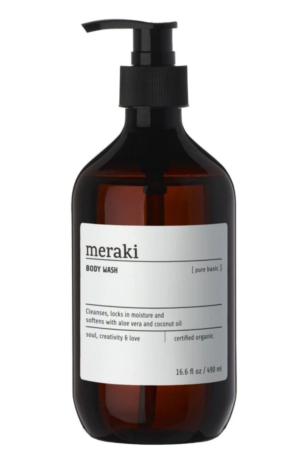 Meraki Body wash, Pure basic, Brun
