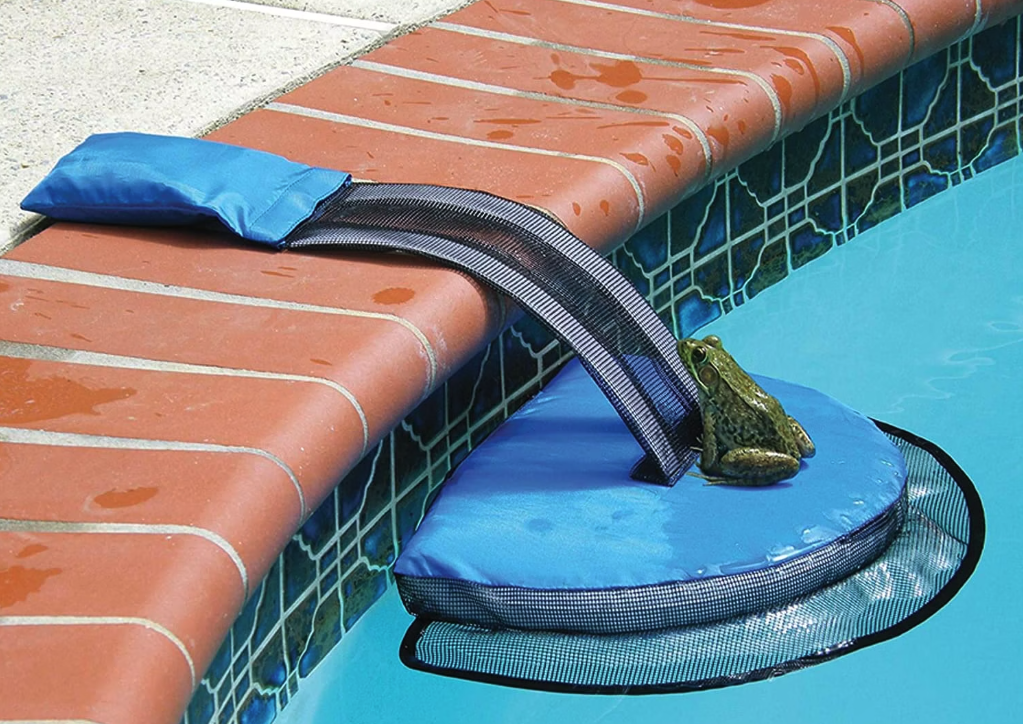 (32x15cm) Tier Pool Flucht Netz Haustier Rettungsrampe Sicherung Aufstiegshilfe für Schwimmbad - Blau