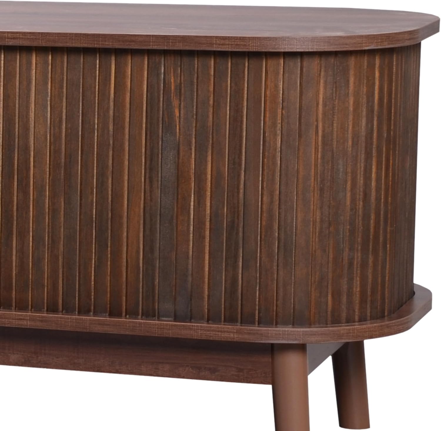 Merax TV Ständer, Lowboard TV Board mit 2 Schubladen und 2 Schiebetüren aus Massivholz, TV-Schrank mit Rattan, Landhausstil Sideboard, Fernsehschrank für Wohnzimmer Esszimmer, 170cm, Braun