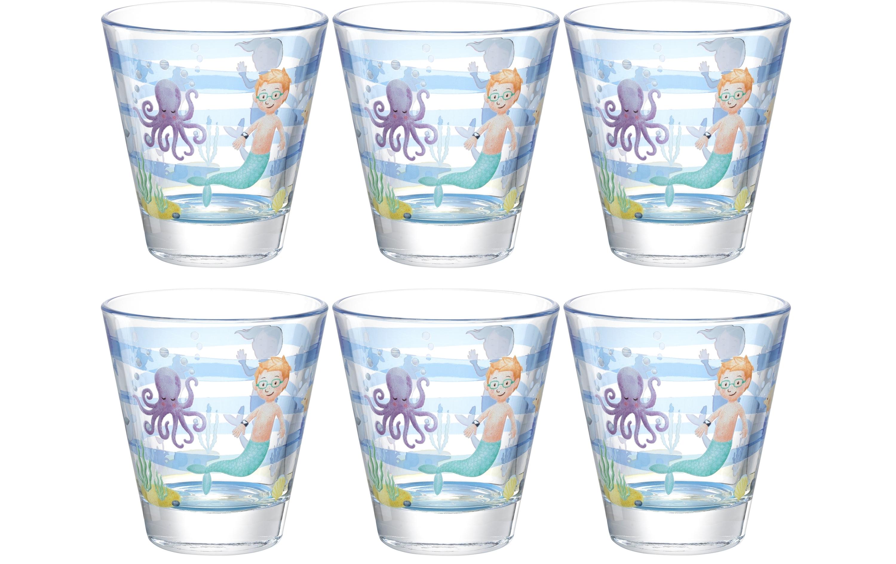 Kindertrinkglas Avventura 215 ml, 6 Stück, MeerTrinkglas für Kinder