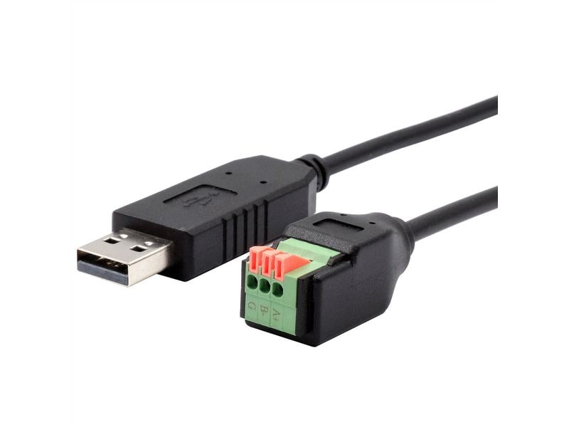 Exsys Schnittstellenkabel USB EX-13009 USB zu 1S Seriell RS-485 Kabel mit Terminal Block mit Drucktaster, 1.0 m (FTDI Chipsatz)