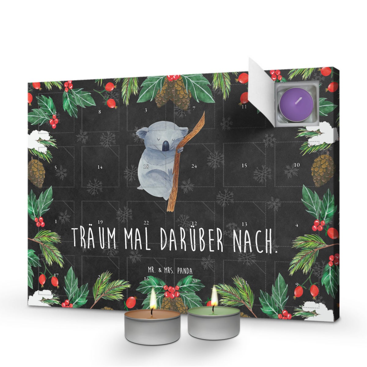 Mr. & Mrs. Panda Geurkaars Adventskalender Koalabeer - Zwart