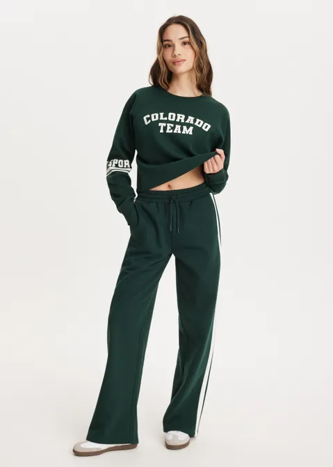 Sweatpants met strepen groen (GRN.D)