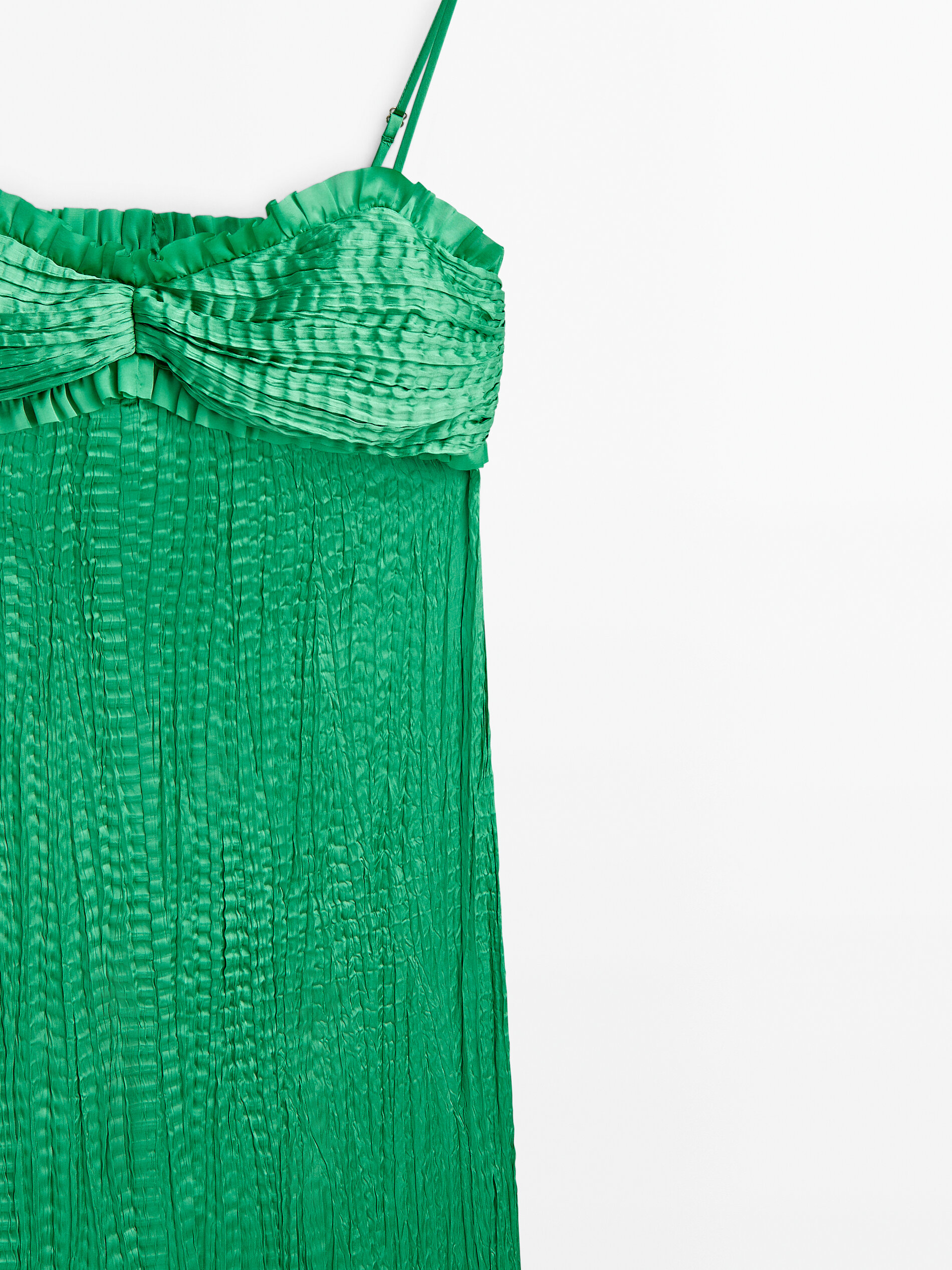 Vestido plissado de verão - Studio - VERDE