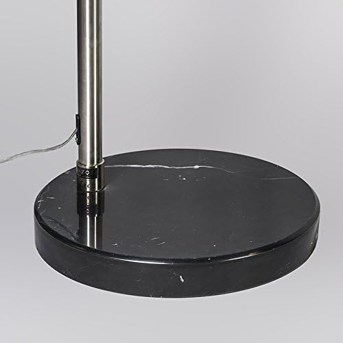Qazqa - Modern Bogenleuchte I Bogenlampe I Lampe I Leuchte Stahl I Silber I nickel matt Metallschirm 32 cm verstellbar - XXL I Wohnzimmer - Stahl Länglich - LED geeignet E27