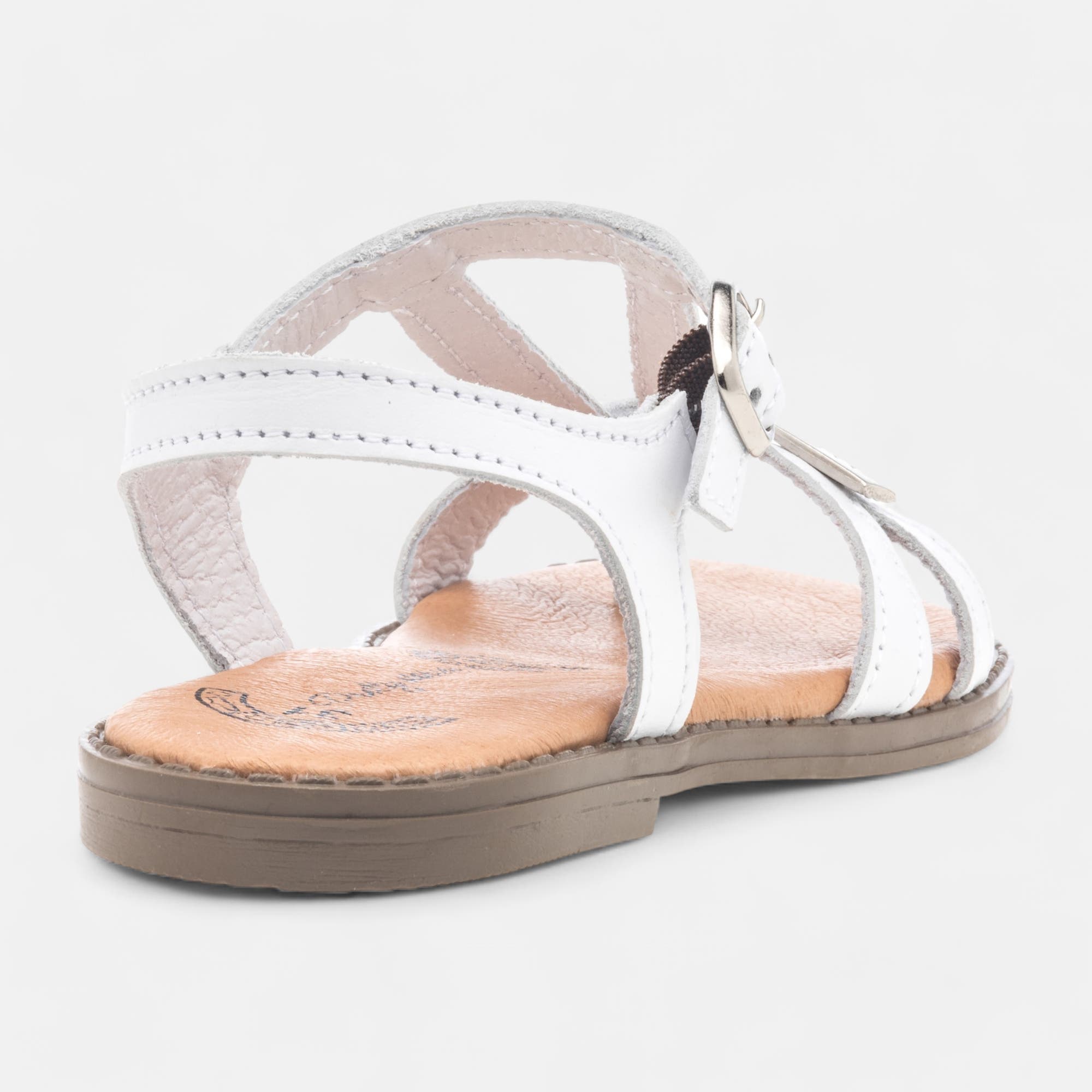 Sandales Fille en cuir blanc