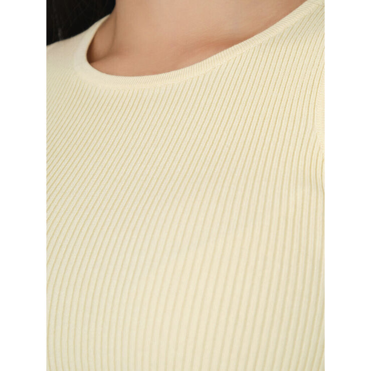 A-VIEW Rib knit tank top Pale yellow