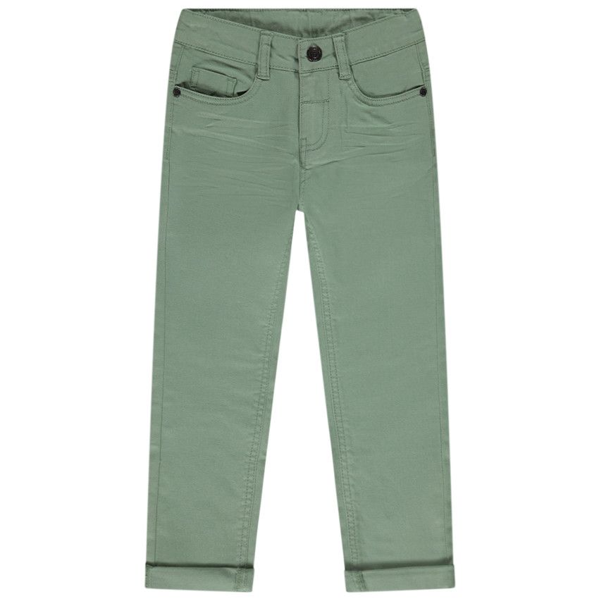 Pantalon slim en twill uni pour garçon - Vert