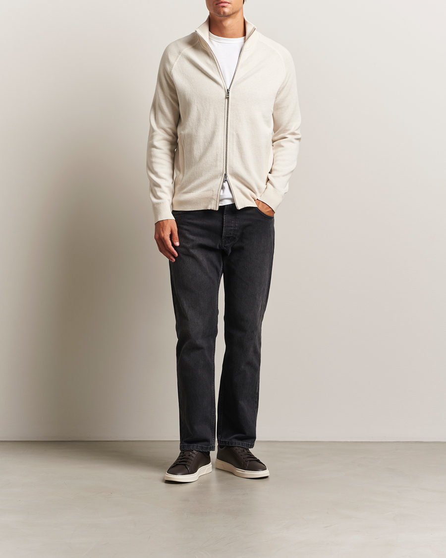BOSS BLACK Idino Knitted Full Zip Open White
