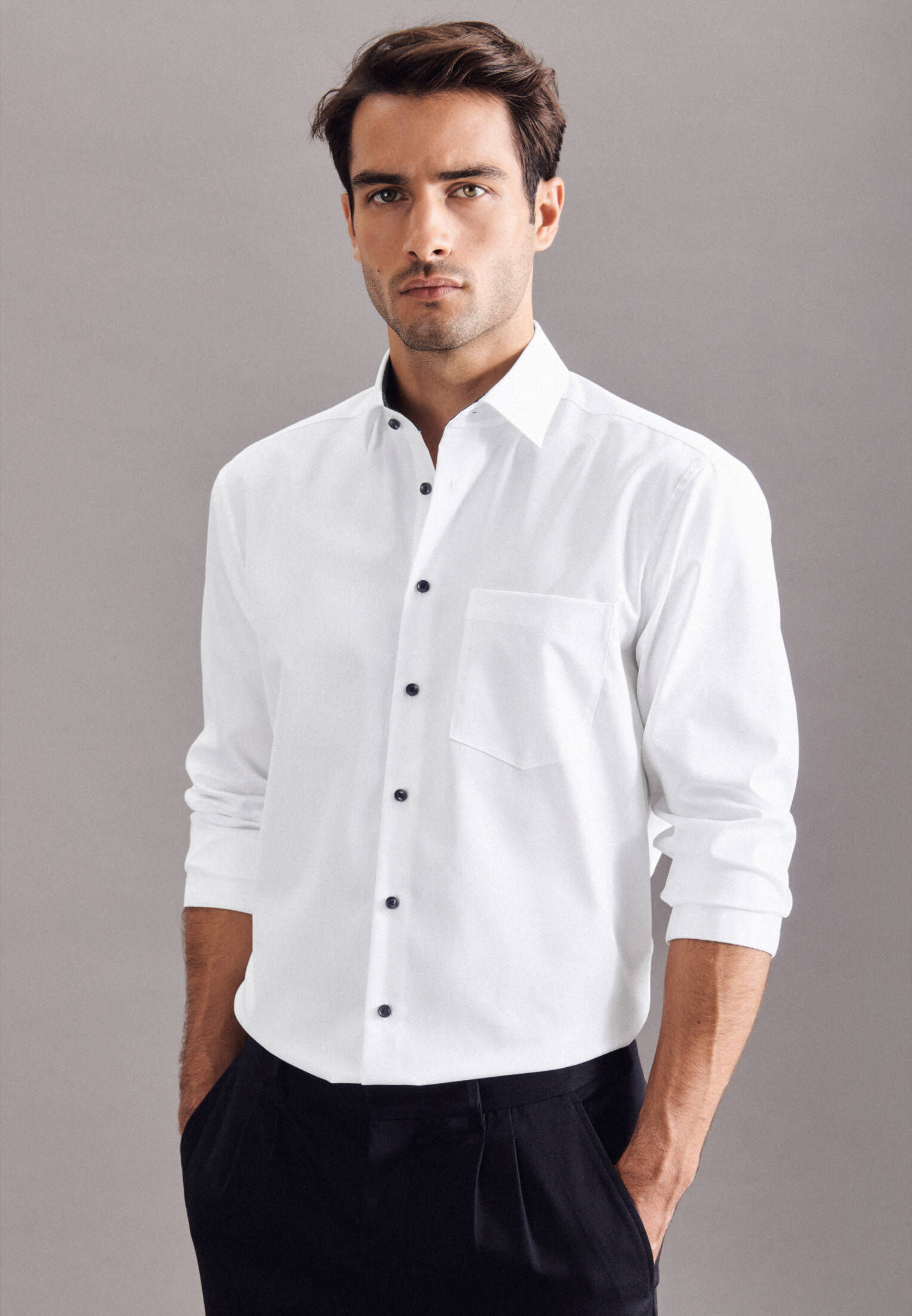 Seidensticker| Herren Hemd Modern Fit Langarm