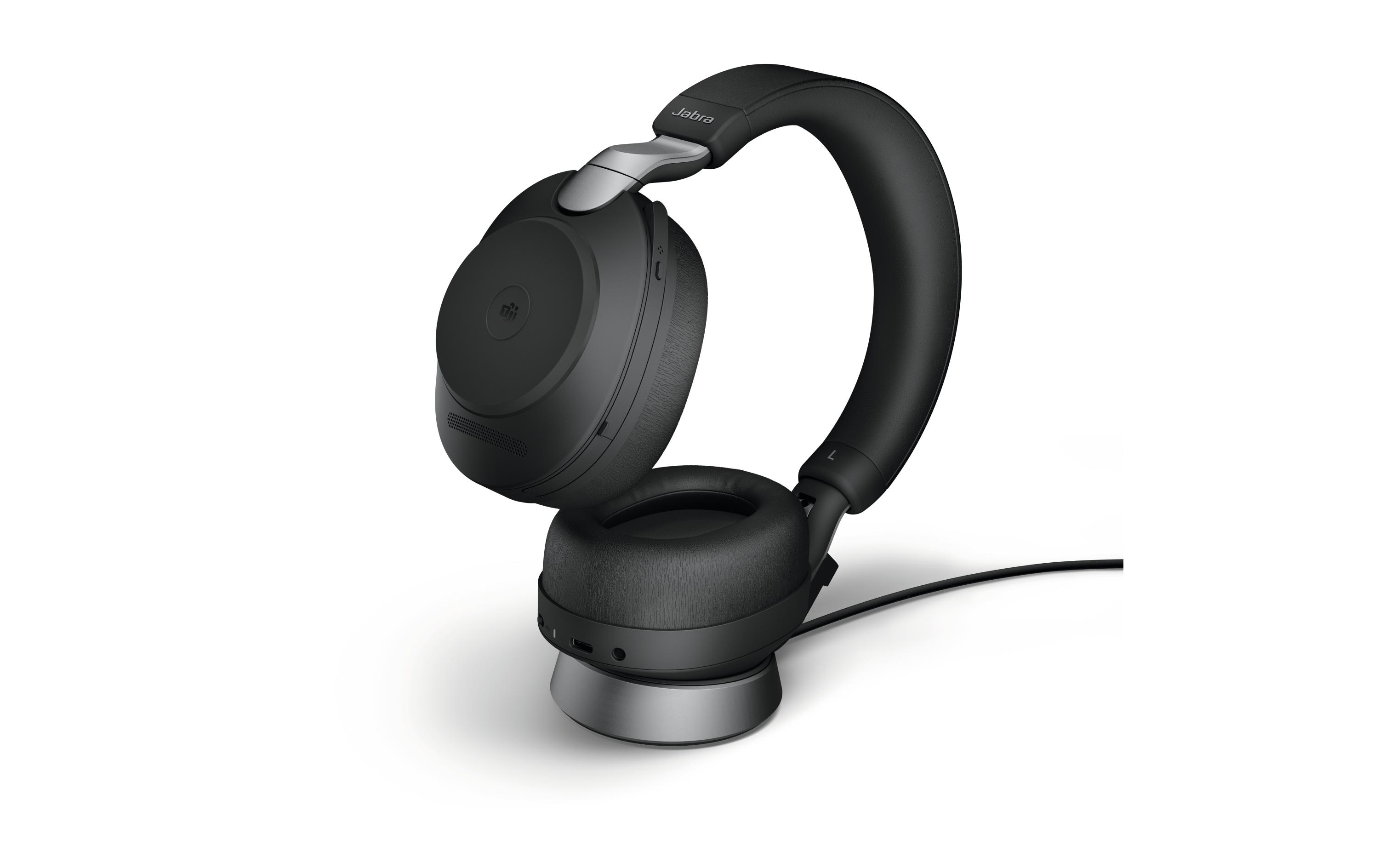 Headset Evolve2 85 Duo MS Schwarz, USB-C, inkl. Ladestation<br>Jabra Blueooth Headset mit Active Noise Cancelling