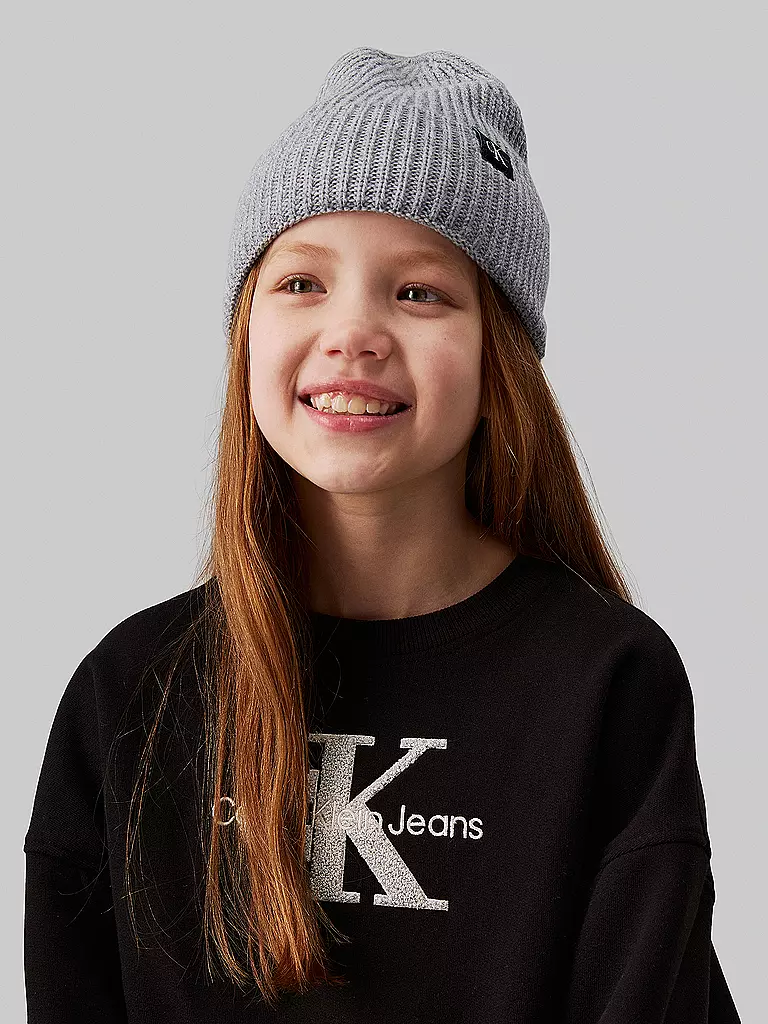 CALVIN KLEIN JEANS Kinder Mütze - Haube  hellgrau