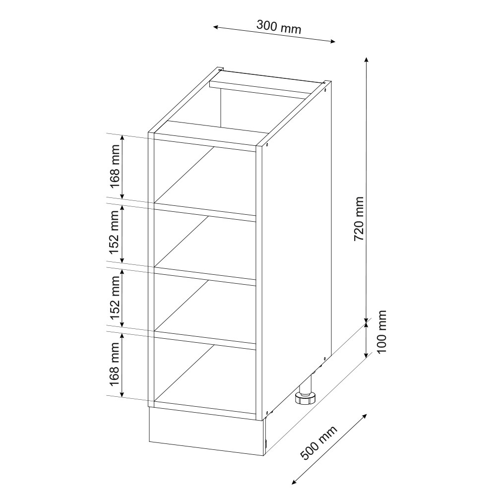 Vicco Unterschrank Regal 30 cm Weiß Küchenschrank Unterschrank Küchenzeile Fame-Line