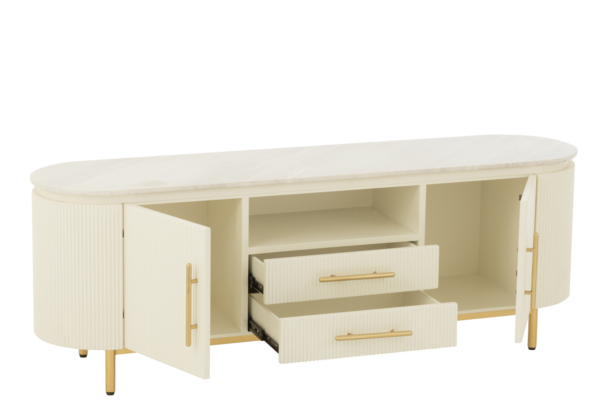 Tv-meubel Clara wit/goud