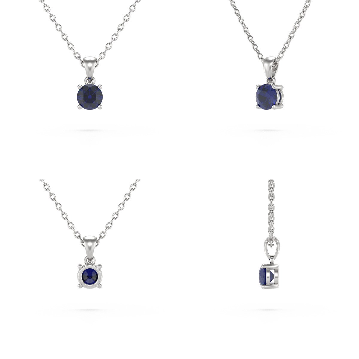 Collier Pendentif Or Blanc 585 Saphir - Bijou de Luxe | Aden