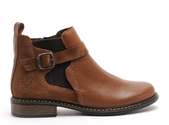 Rieker boots bottine plates femme z49a9 marron