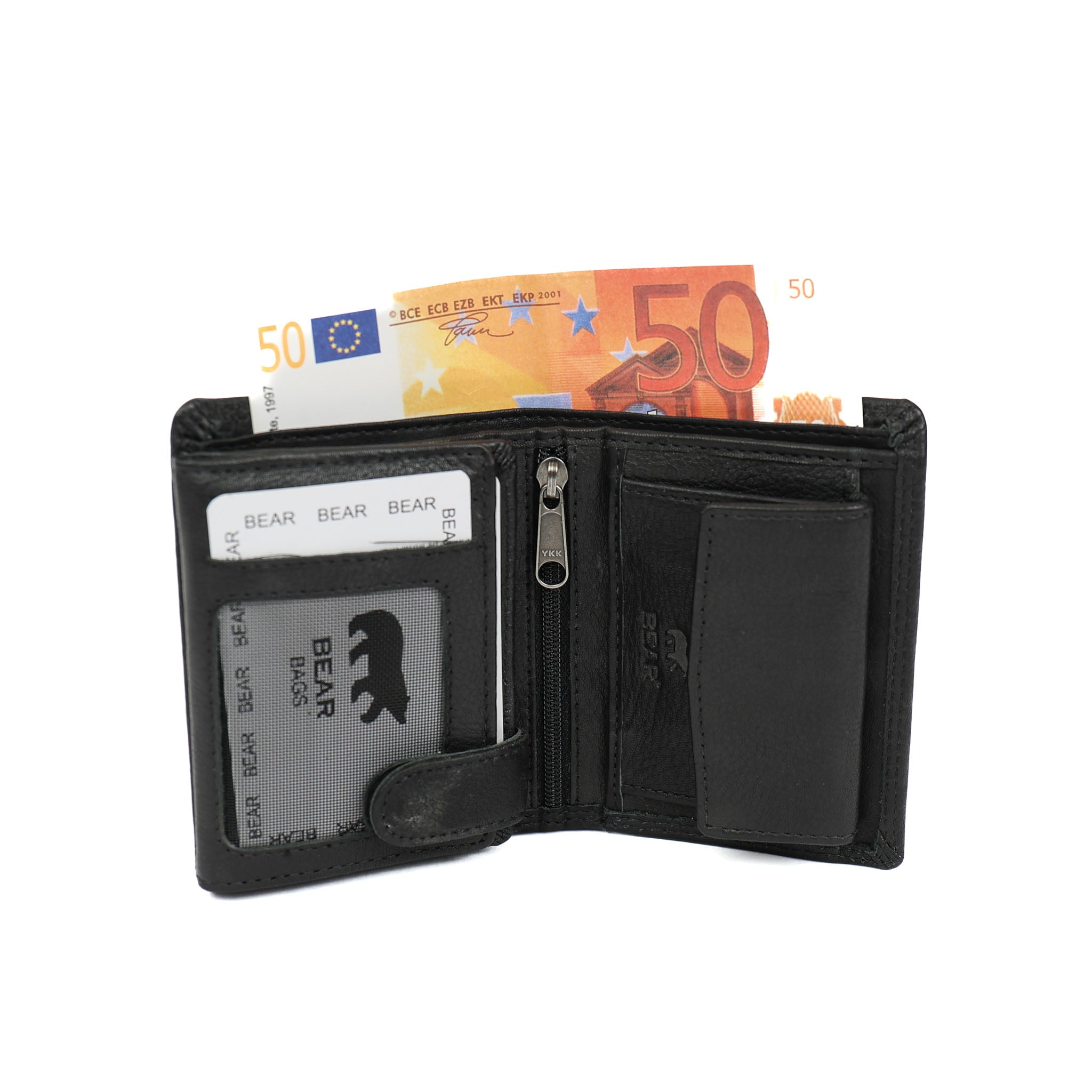 Hoge billfold 'Nolan' zwart BLACK