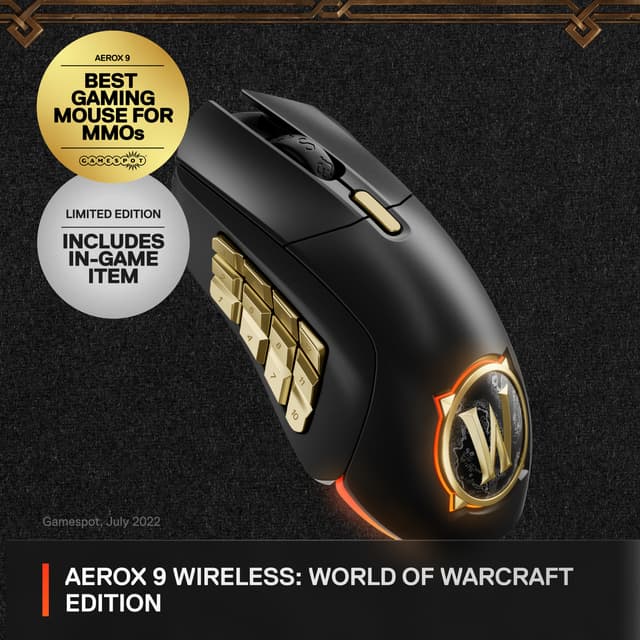 SteelSeries Aerox 9 trådløs gamingmus (WOW Limited Edition)