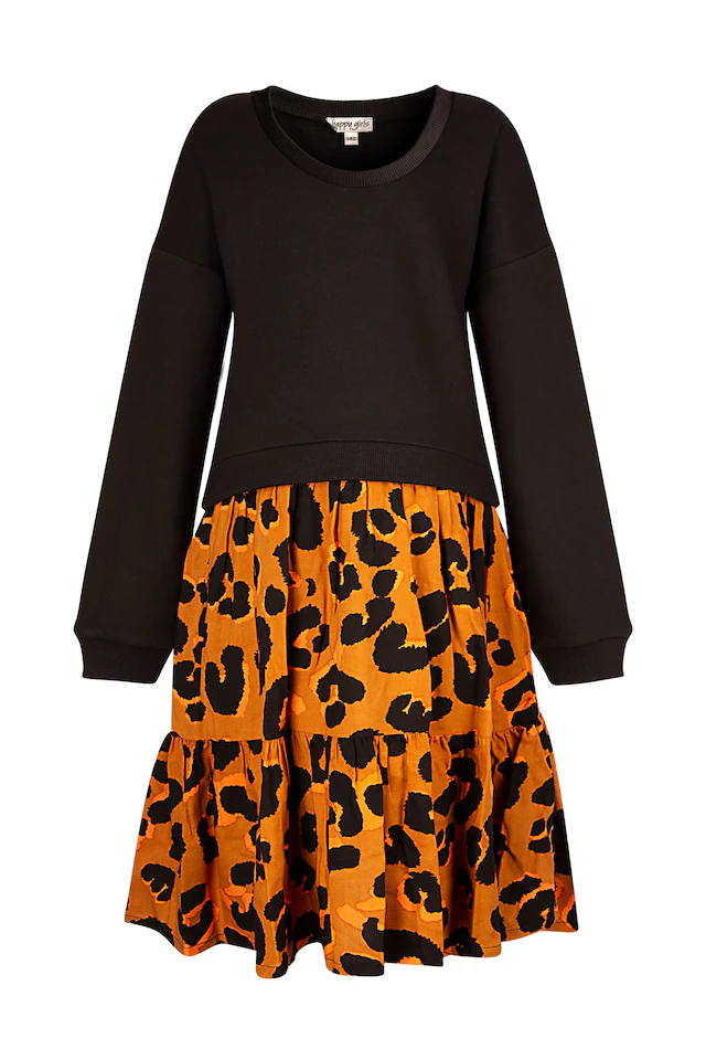 happy girls Midikleid mit angesetztem Rock im angesagten Animal-Alloverprint