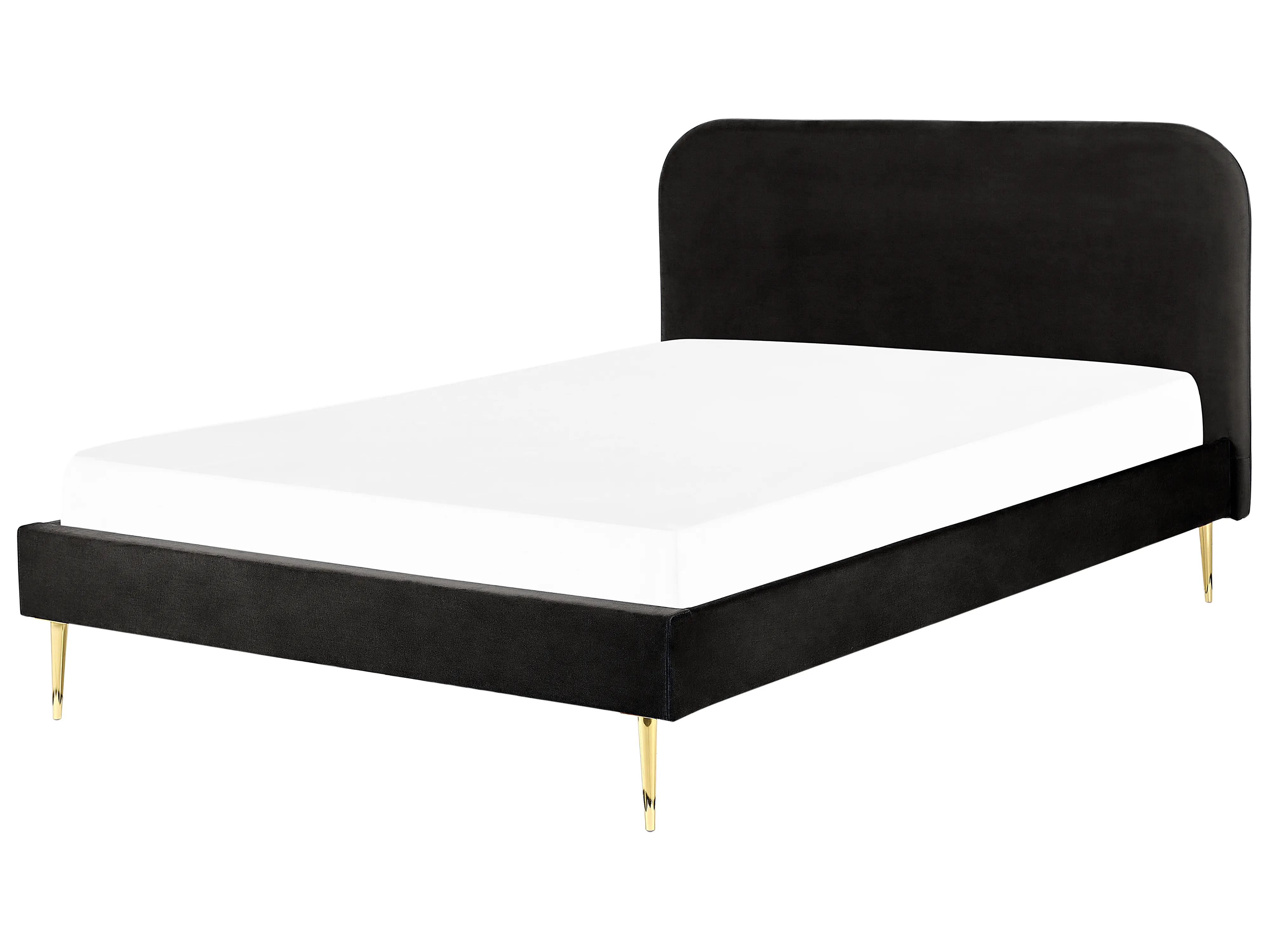 Bed Fluweel FLAYAT 180 x 200 cm Zwart