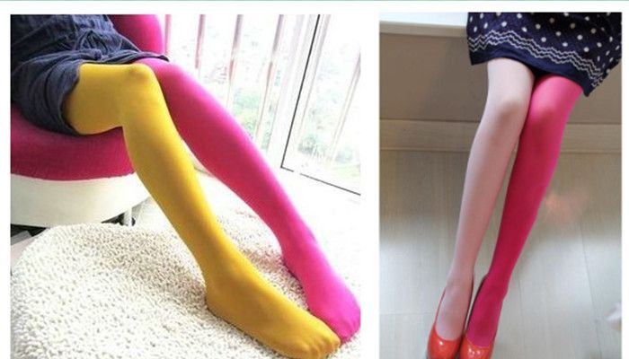Kuromori - Tweekleurige effen panty's