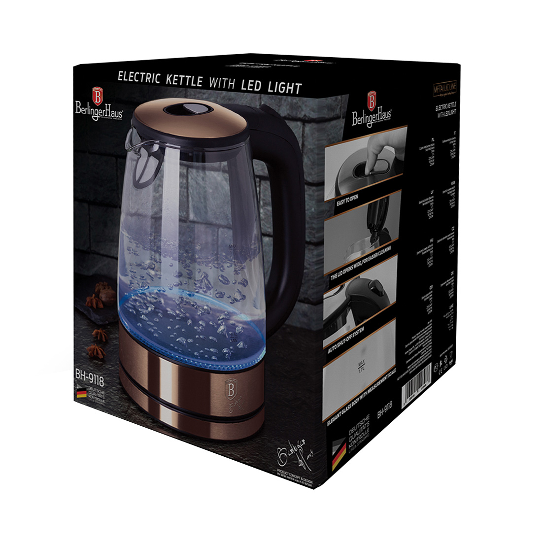 Berlinger Haus Wasserkocher 1.7 Liter Metallic Line Rose Gold Edition