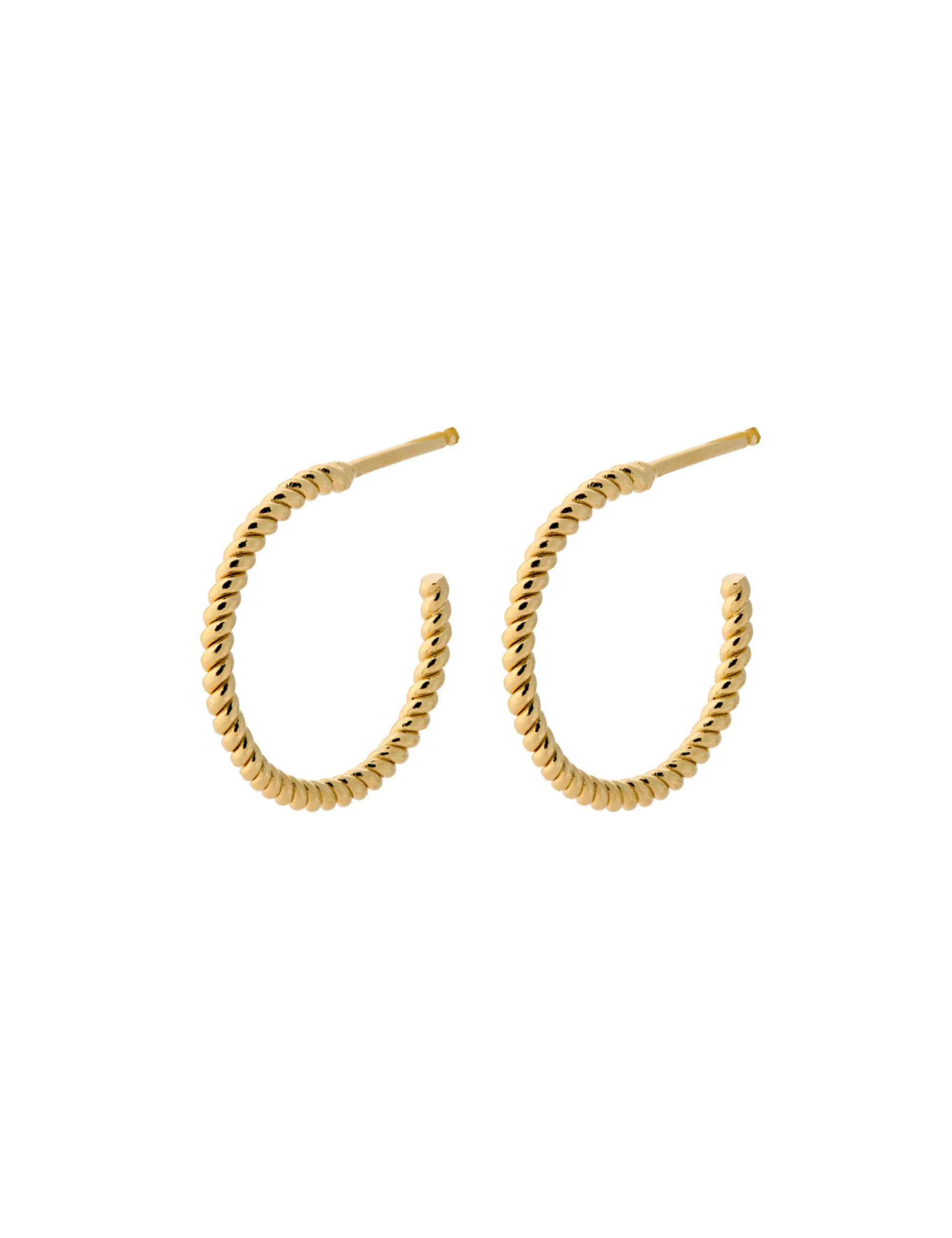 Pernille Corydon  Small Twisted Creoler - forgyldt