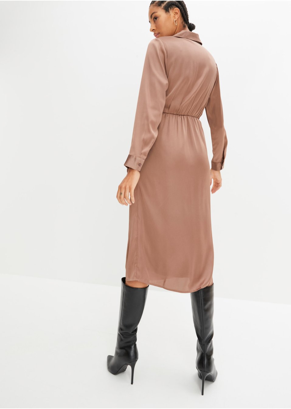 Robe midi en satin