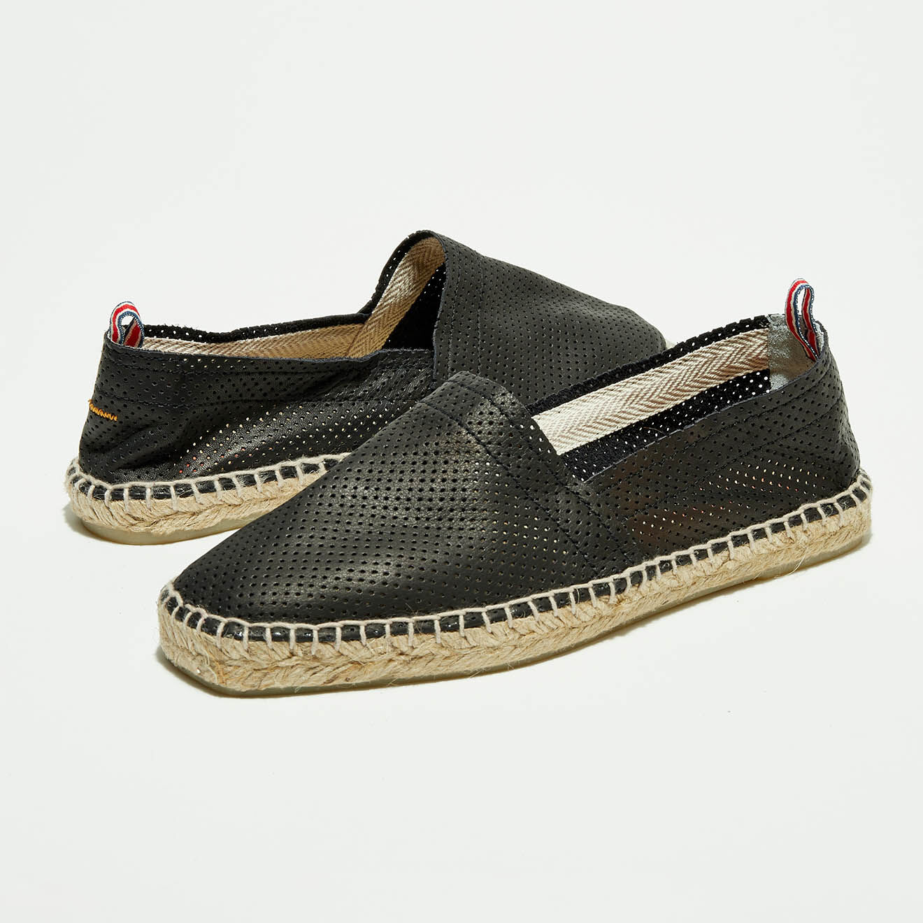 Castaner Espadrilles en Cuir ajouré Pablo noires
