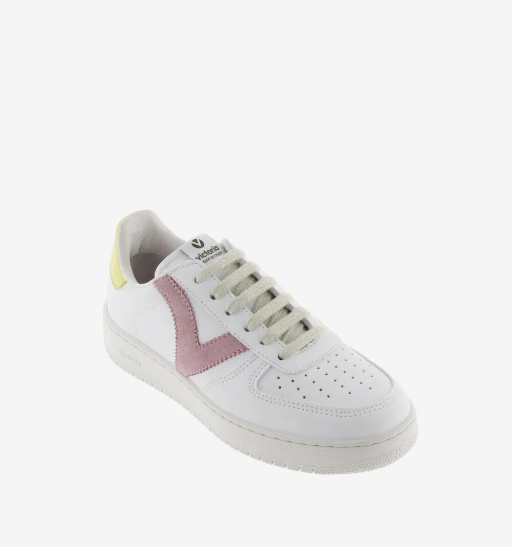 MADRID EFFET CUIR CONTRASTANT Baskets sport unisexe ROSA