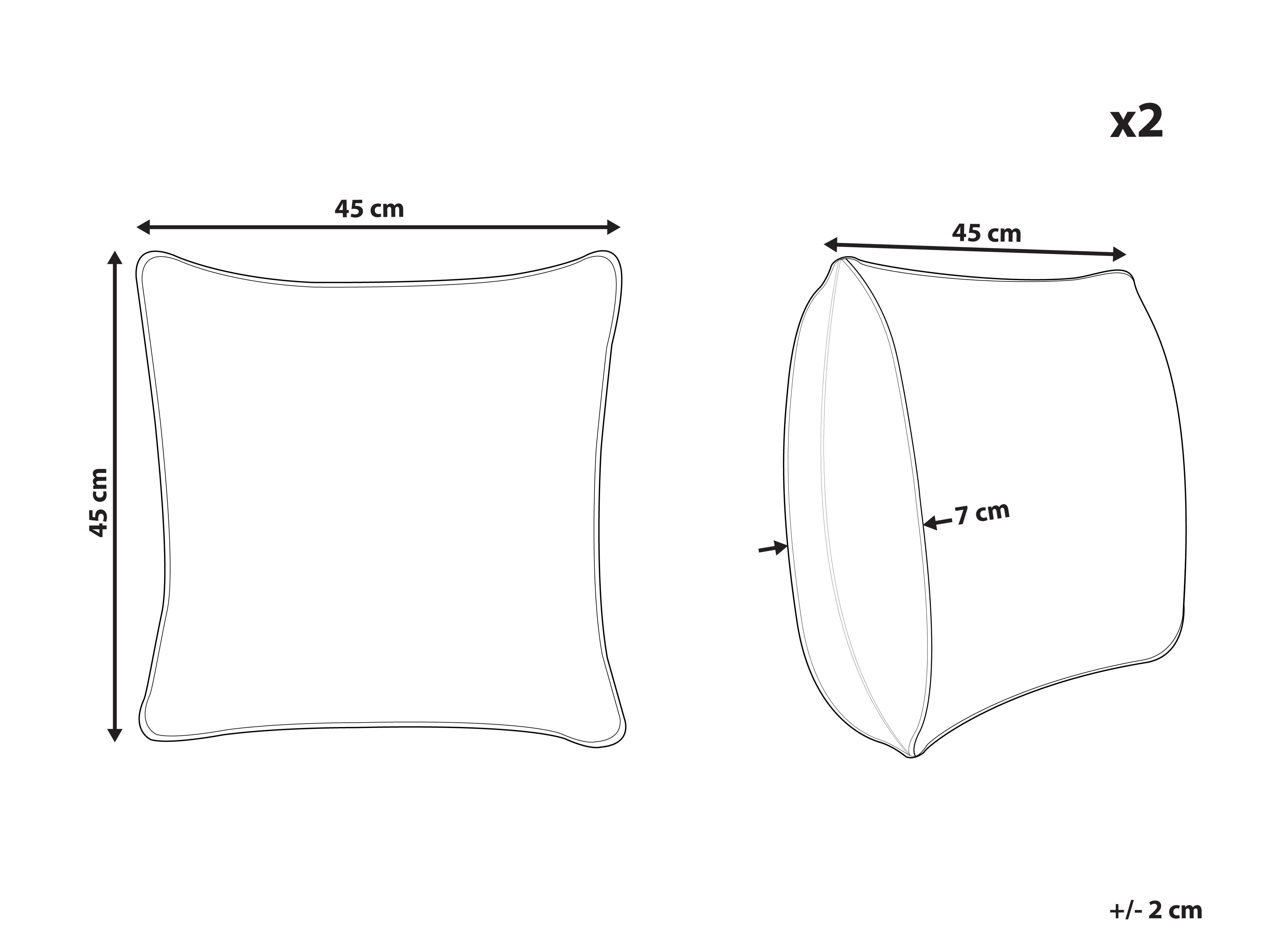 Set van 2 sierkussens LAVATERA 45 x 45 cm Paars bloempatroon