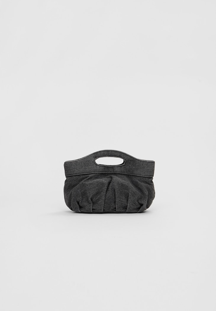 Mini bolsa jeans com alça