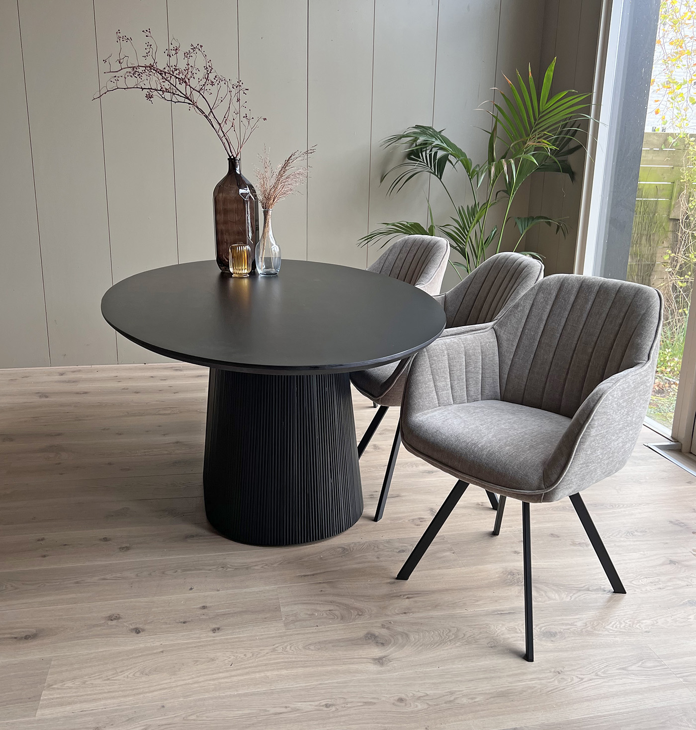 Eetkamertafel Rome ovaal Zwart 240cm