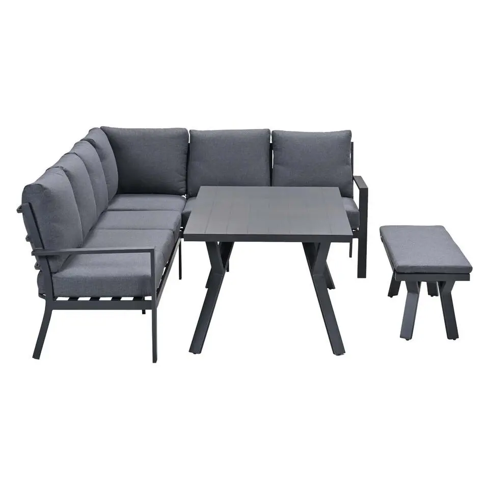 Garden Impressions Senja lounge dining set 4-delig rechts - m. grijs