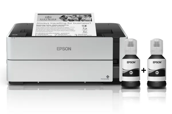 Epson EcoTank M1170 - Printer - S/H - Duplex - blækprinter - kan genopfyldes - A4/Legal - 1200 x 2400 dpi - op til 20 spm - kapacitet: 250 ark - USB 2.0, Gigabit LAN, Wi-Fi(n) - hvid