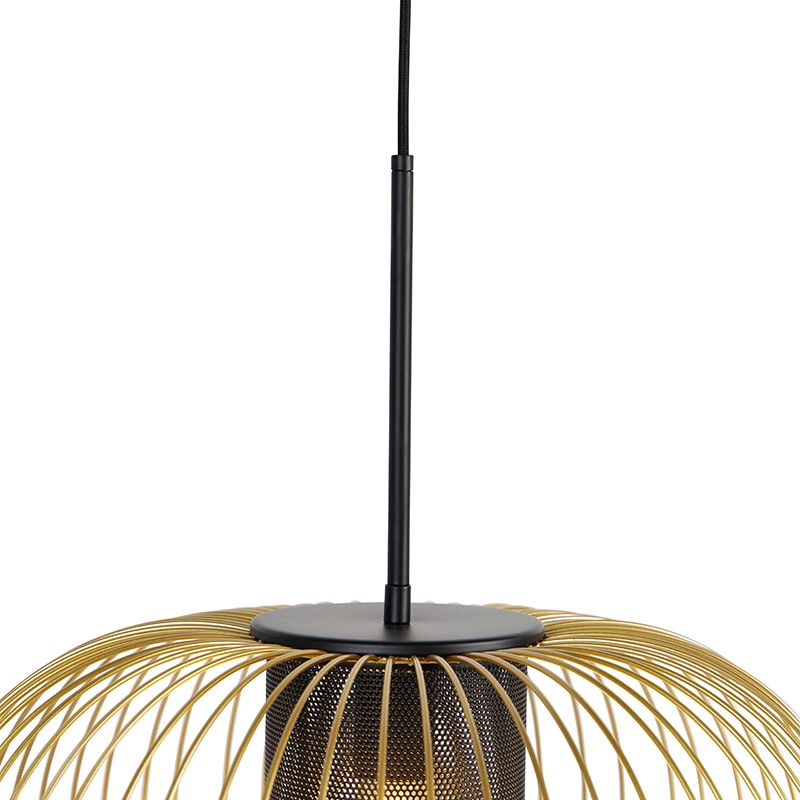 Design hanglamp goud met zwart 50 cm - Marnie