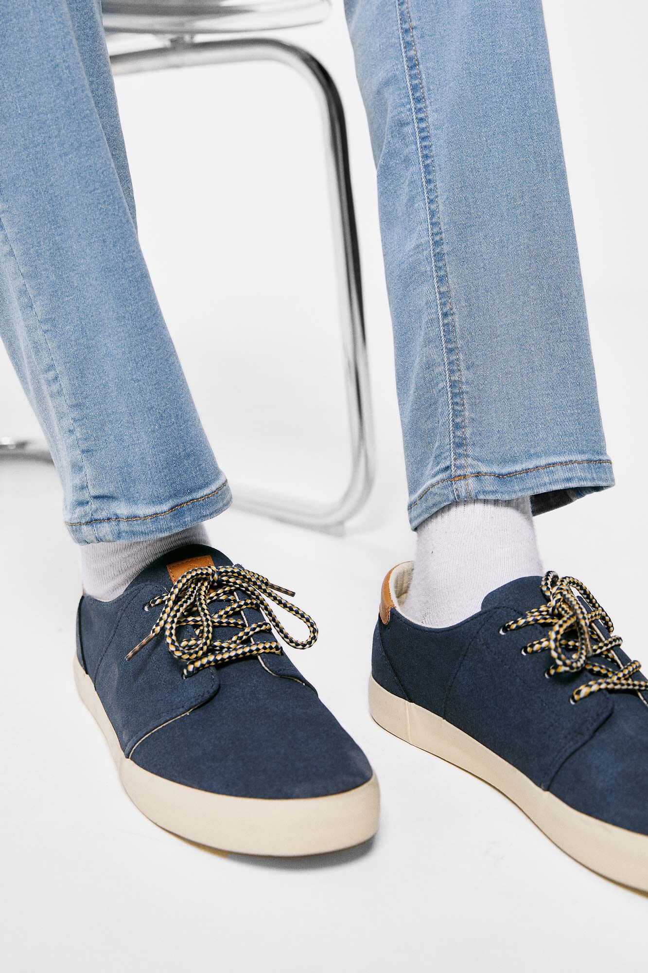 Calça jeans skinny de lavagem média clara - azul médio