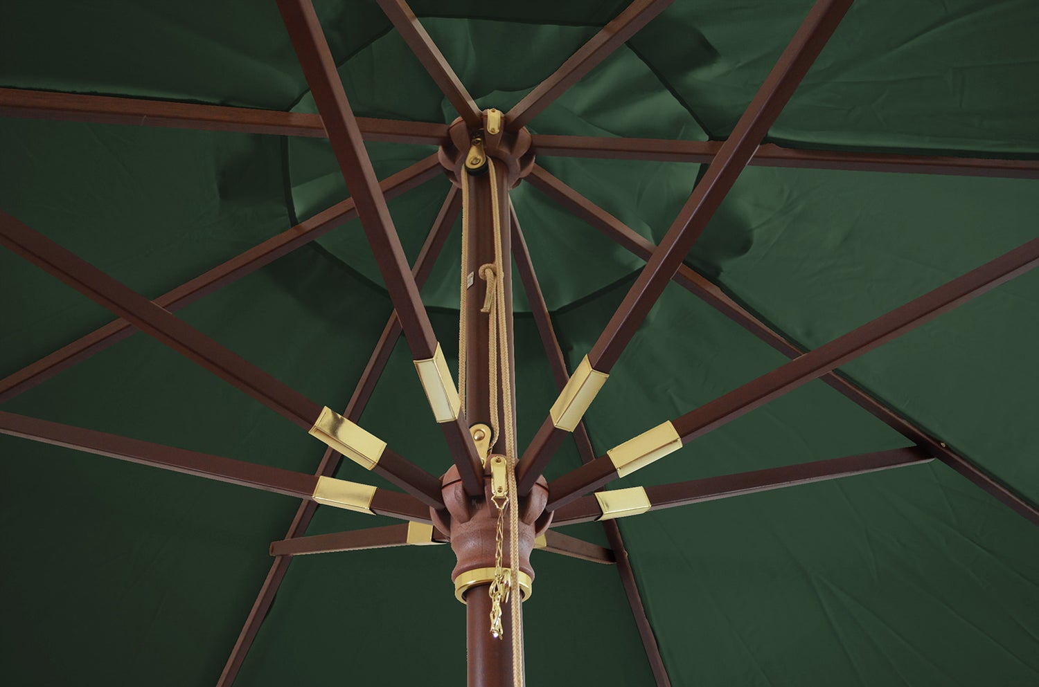 350 cm groene parasol, elegant design met windvanger en UV-bescherming 50
