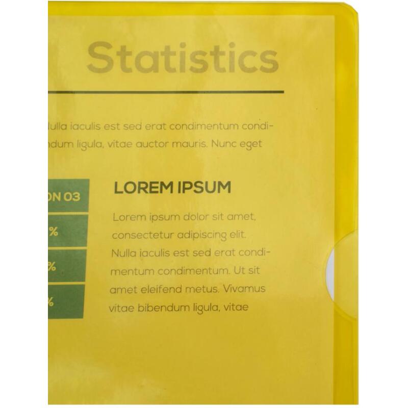 Etui carton de 100 pochettes coin PVC lisse haute résistance 13/100e - A4 - Jaune