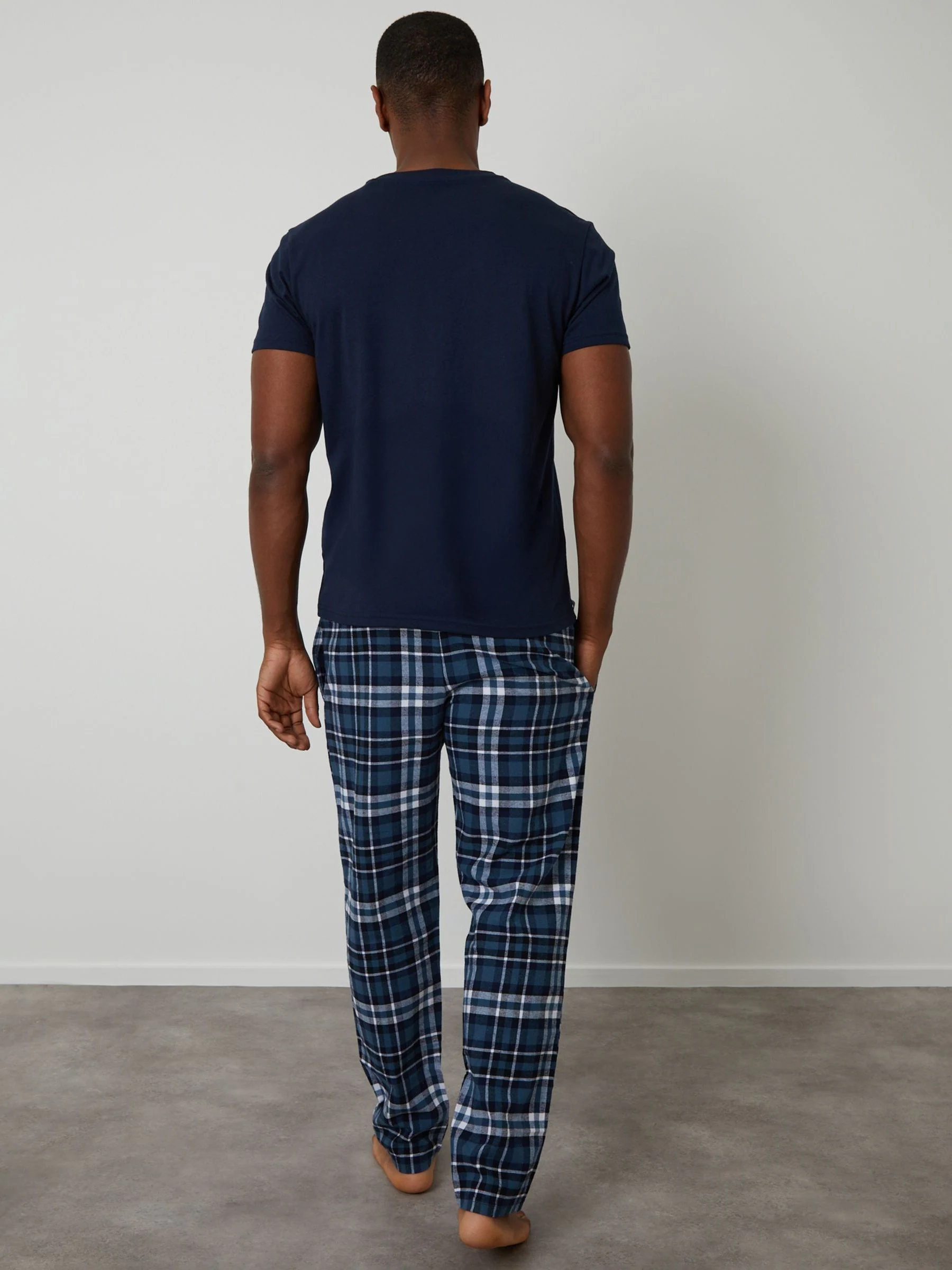 Marineblauw geruit - Threadbare pyjamaset
