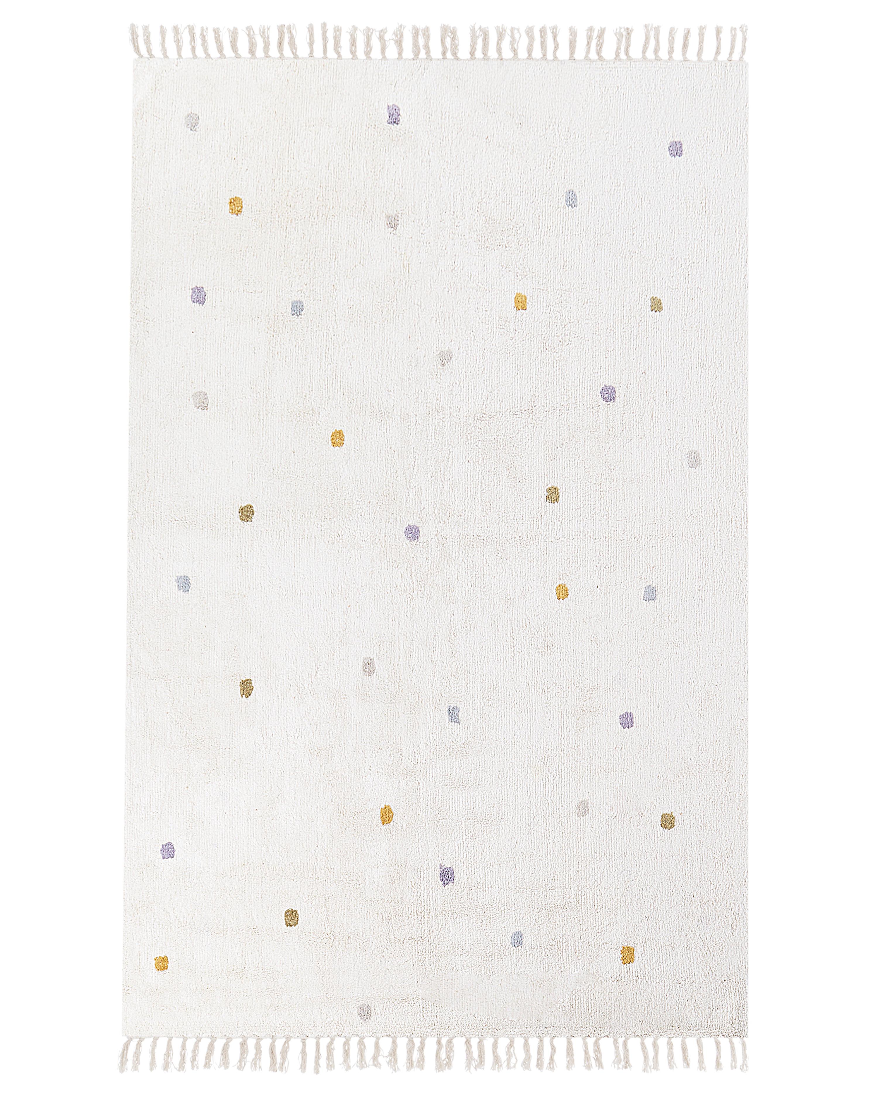 Vloerkleed ASTAF Gebroken wit 140 x 200 cm Katoen