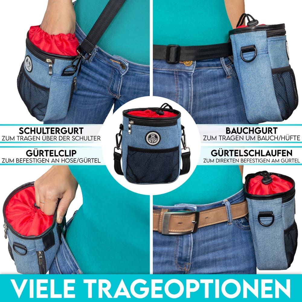 HUND IST KÖNIG® Premium Leckerlibeutel für Hunde | Robuster Futterbeutel Hunde mit viel Stauraum