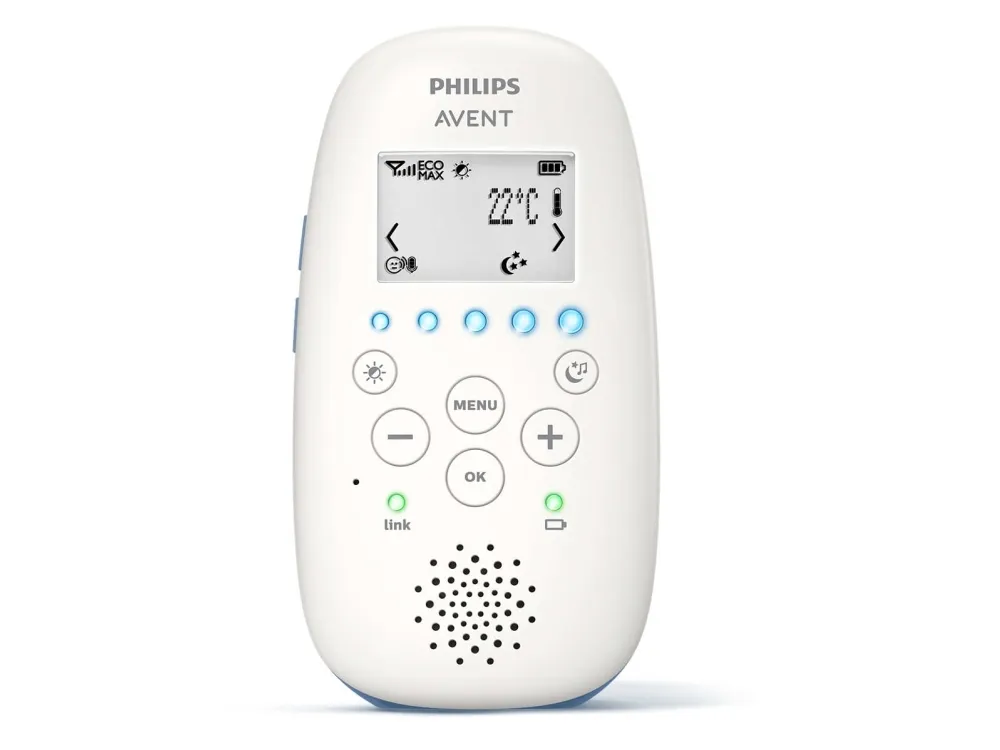 Philips AVENT SCD735/52, DECT babytelefon, 330 m, 330 m, Blå, Hvid, Batteri, Batteri