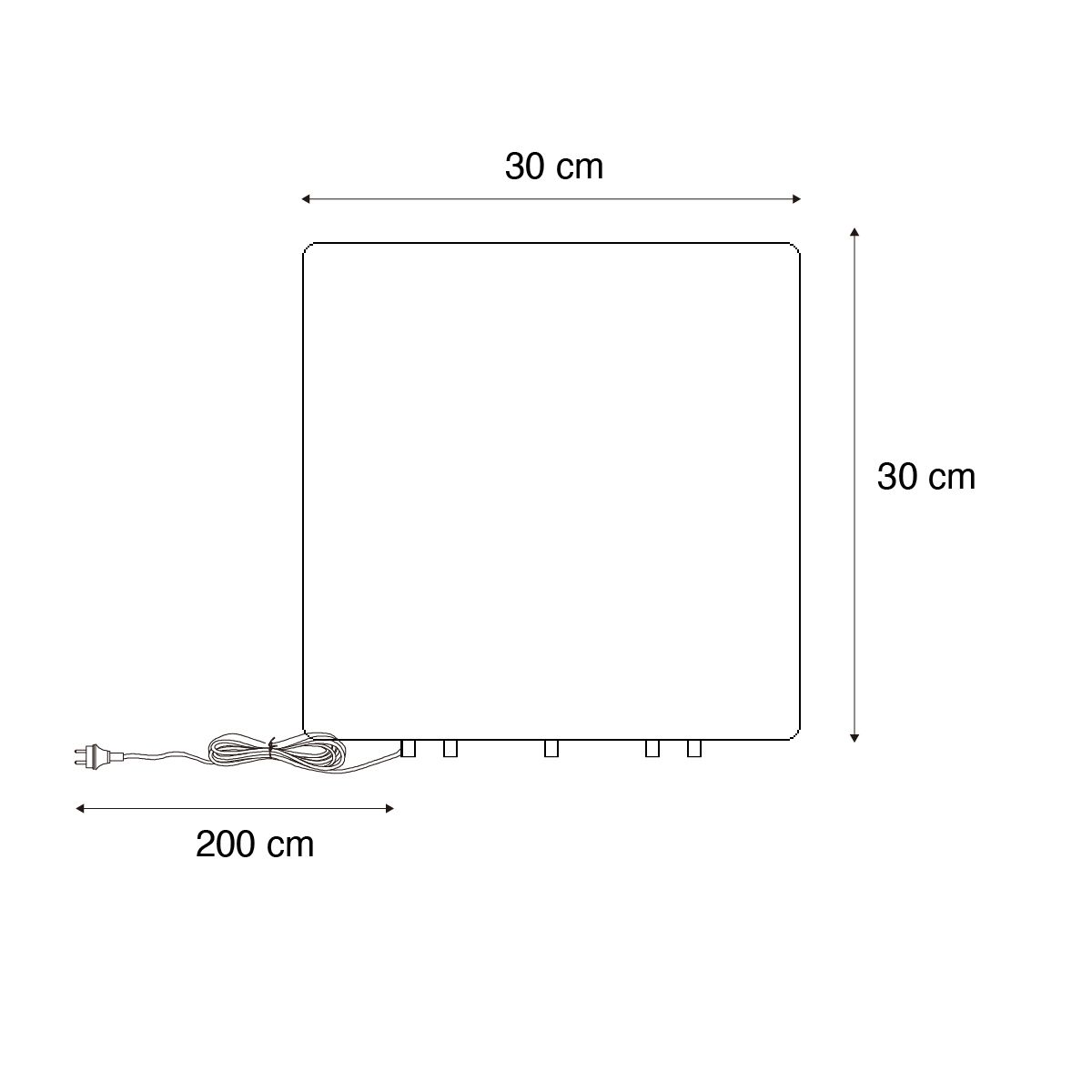 Smart buitenlamp wit 30 cm vierkant incl. LED A60 IP44 - Nura