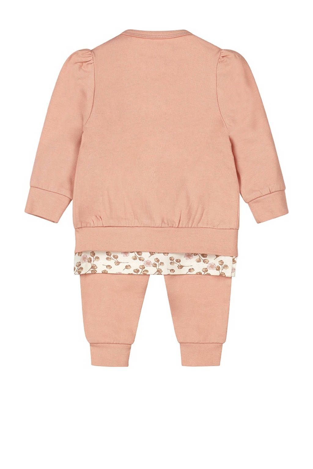 Dirkje vest + longsleeve + broek roze/offwhite